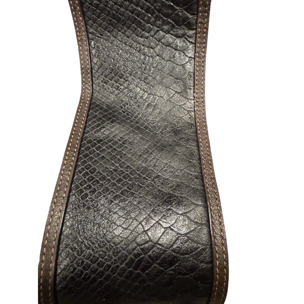 Coach Signature canvas tote bag with snake skin leather trim and leather strap - Picture 9 of 12